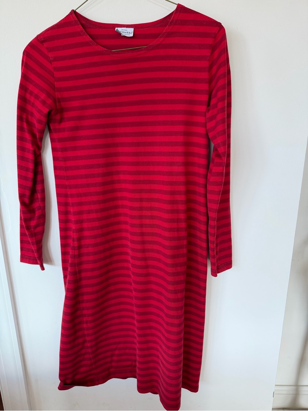Marimekko Red Striped Long-Sleeve T-shirt Dress